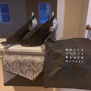 White House/Black Market heels with matching purse